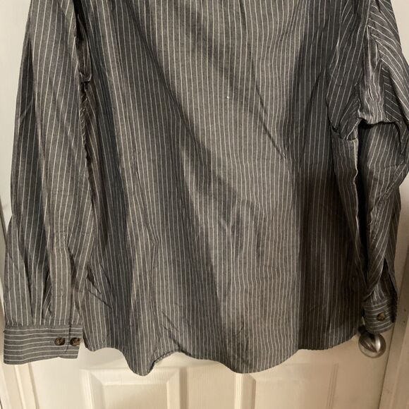 Duluth Trading Co. Men’s Shirt Size Large Front Button Coolmax Vertical Stripes - Picture 10 of 12